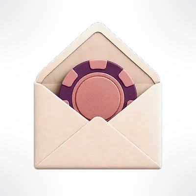 Envelope com ficha de casino