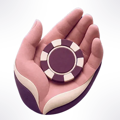 Ficha de casino protegida numa mão