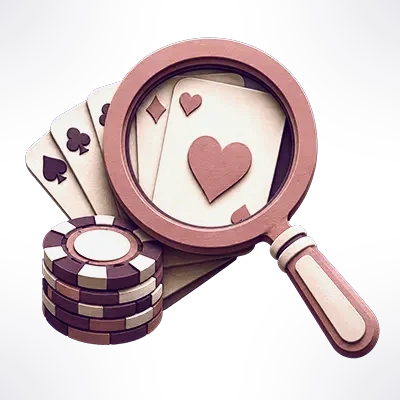 Lupa sobre cartas e fichas